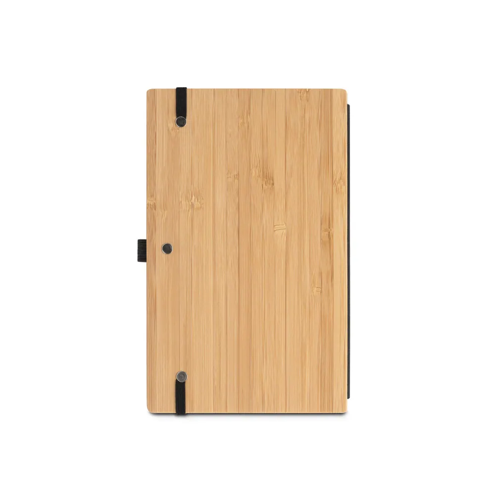 BUARQUE A5. Caderno A5 de capa e contracapa em placa de bambu e lombada em PET 100% reciclado, com páginas pautadas recicladas - Thumbnail 3