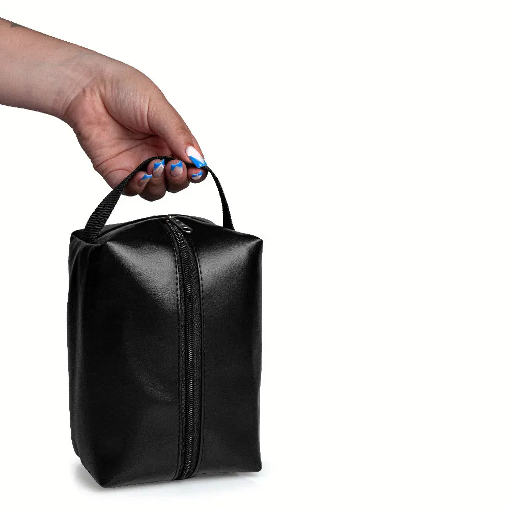 Necessaire C/ Alça Em Material Sintético - Preta - Thumbnail 4