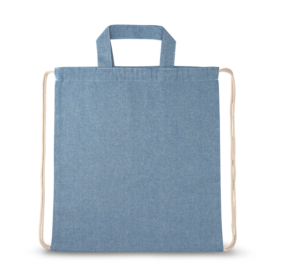 RISSANI. Sacola tipo mochila em 70% algodão reciclado e 30% poliéster reciclado (140g/m²) sem tingimento - Thumbnail 4