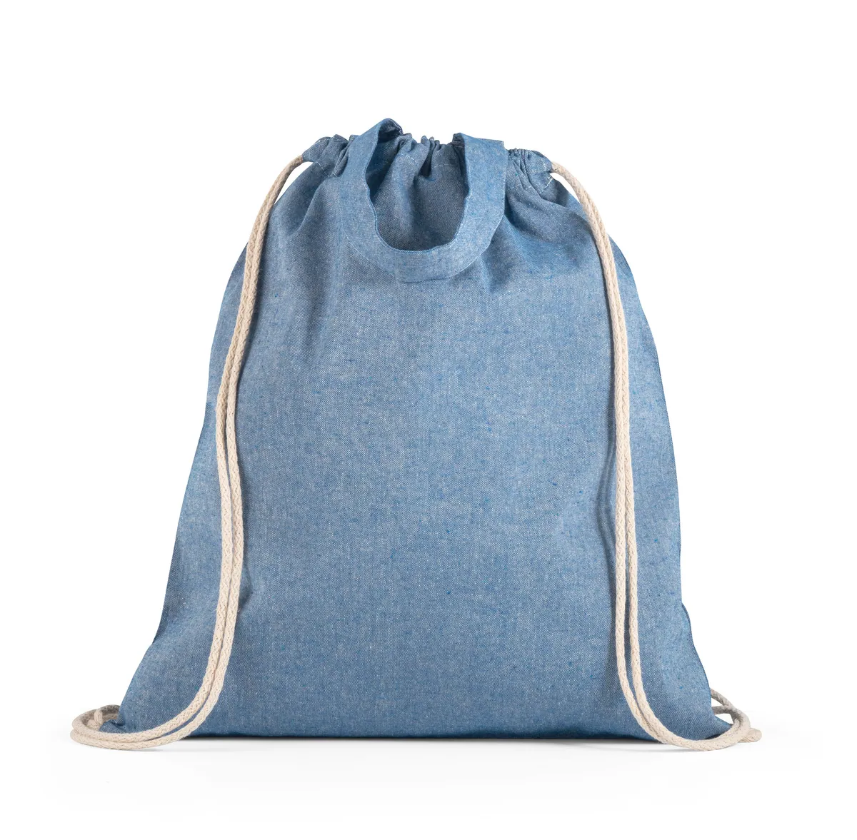 RISSANI. Sacola tipo mochila em 70% algodão reciclado e 30% poliéster reciclado (140g/m²) sem tingimento - Thumbnail 5