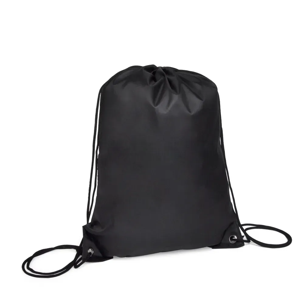 Mochila Sacola Em Nylon 190D - Preta - 42X32Cm - Thumbnail 3