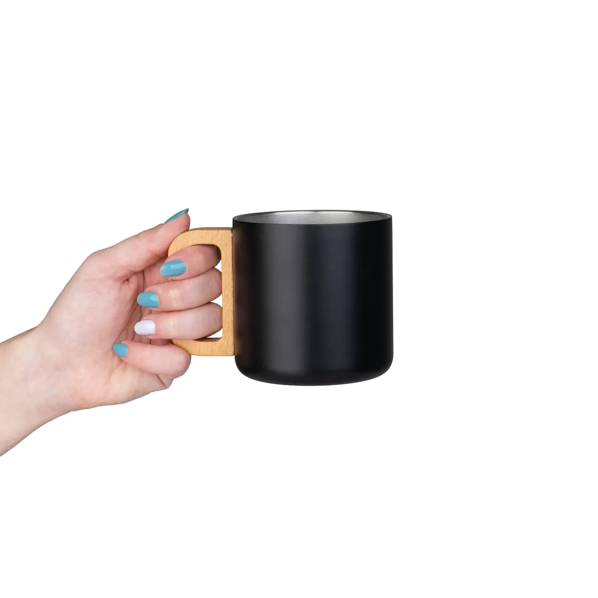 Caneca térmica com alça em madeira - Thumbnail 8
