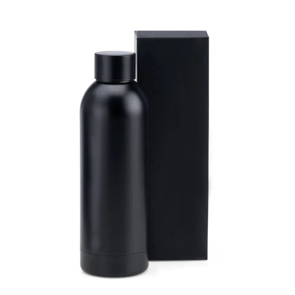 Garrafa Em Inox Parede Dupla - Preta - 500 Ml