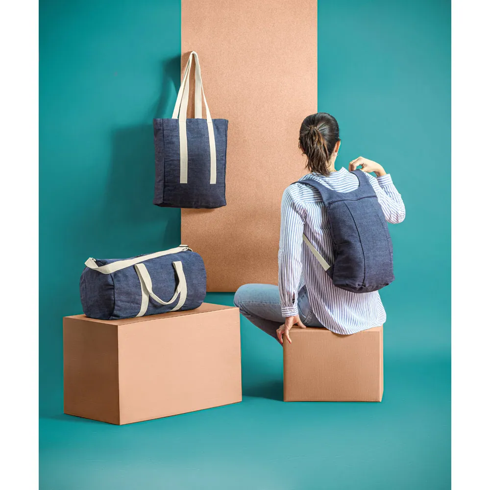 DENIM BPACK. Mochila casual em denim reciclado 8 L (300 g/m²) - Thumbnail 8