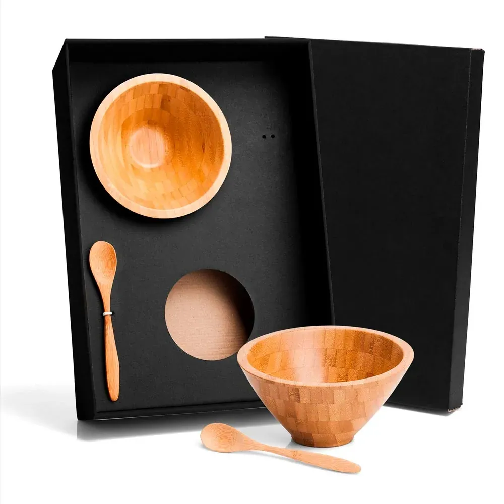 Kit Para Café Da Manhã Em Bambu - 4 Pçs