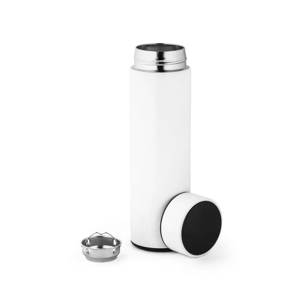 ROSSI. Garrafa térmica em aço inox de parede dupla isolada a vácuo, com termômetro digital (450 mL) - Thumbnail 5