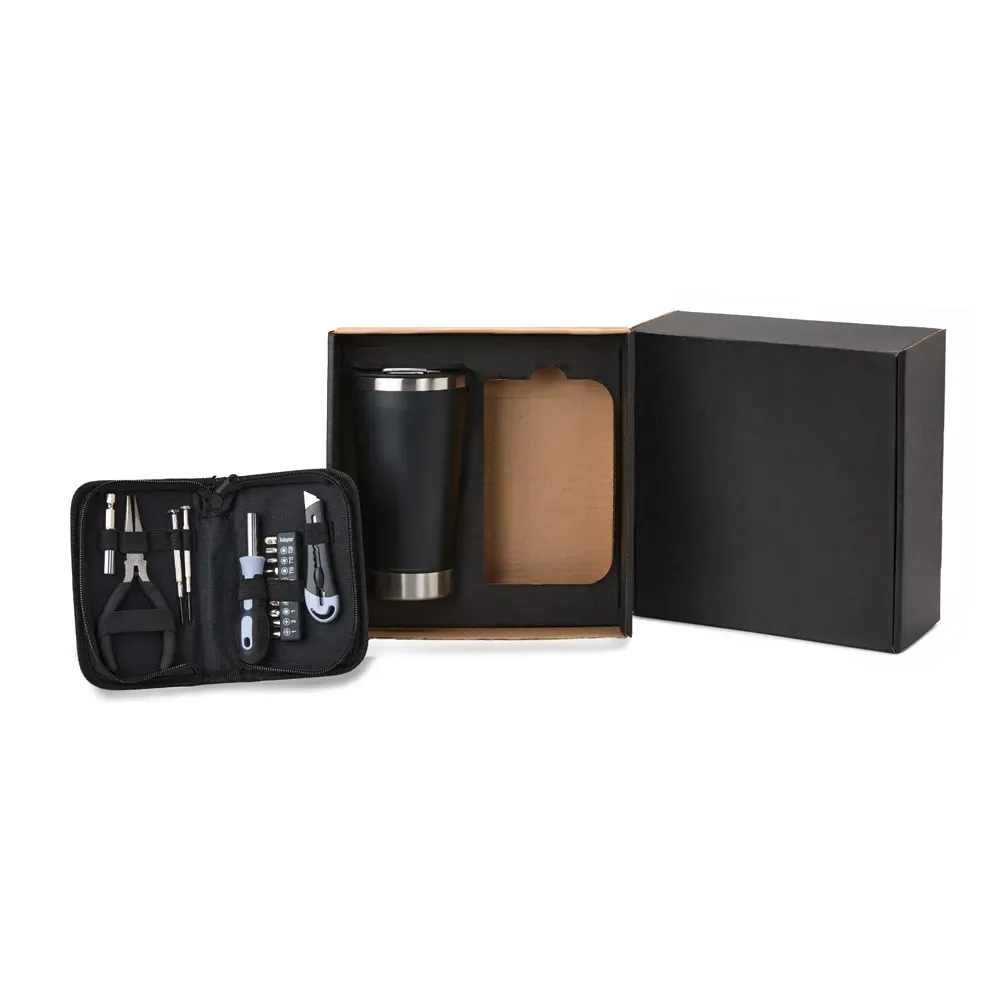 Kit Copo Térmico E Conjunto De Ferramentas - 17 Pçs