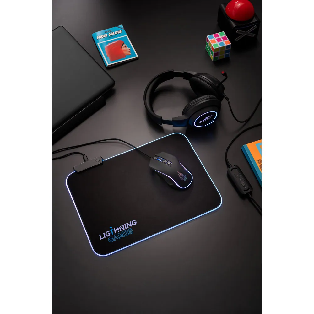 THORNE MOUSEPAD RGB. Mouse pad para jogos em poliéster com base antiderrapante em borracha - Thumbnail 6