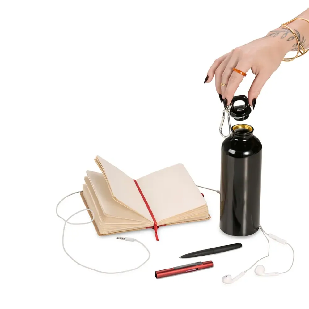 Kit Squeeze, Fone, Caderno E Caneta - Vermelho - 4 Pçs - Thumbnail 5