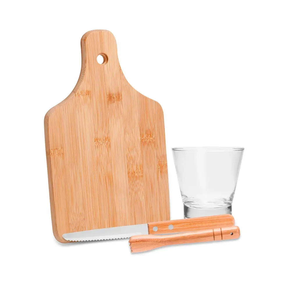 Kit Para Caipirinha Em Bambu / Madeira Ibiza - 0,35 L - 4 Pçs - Thumbnail 8