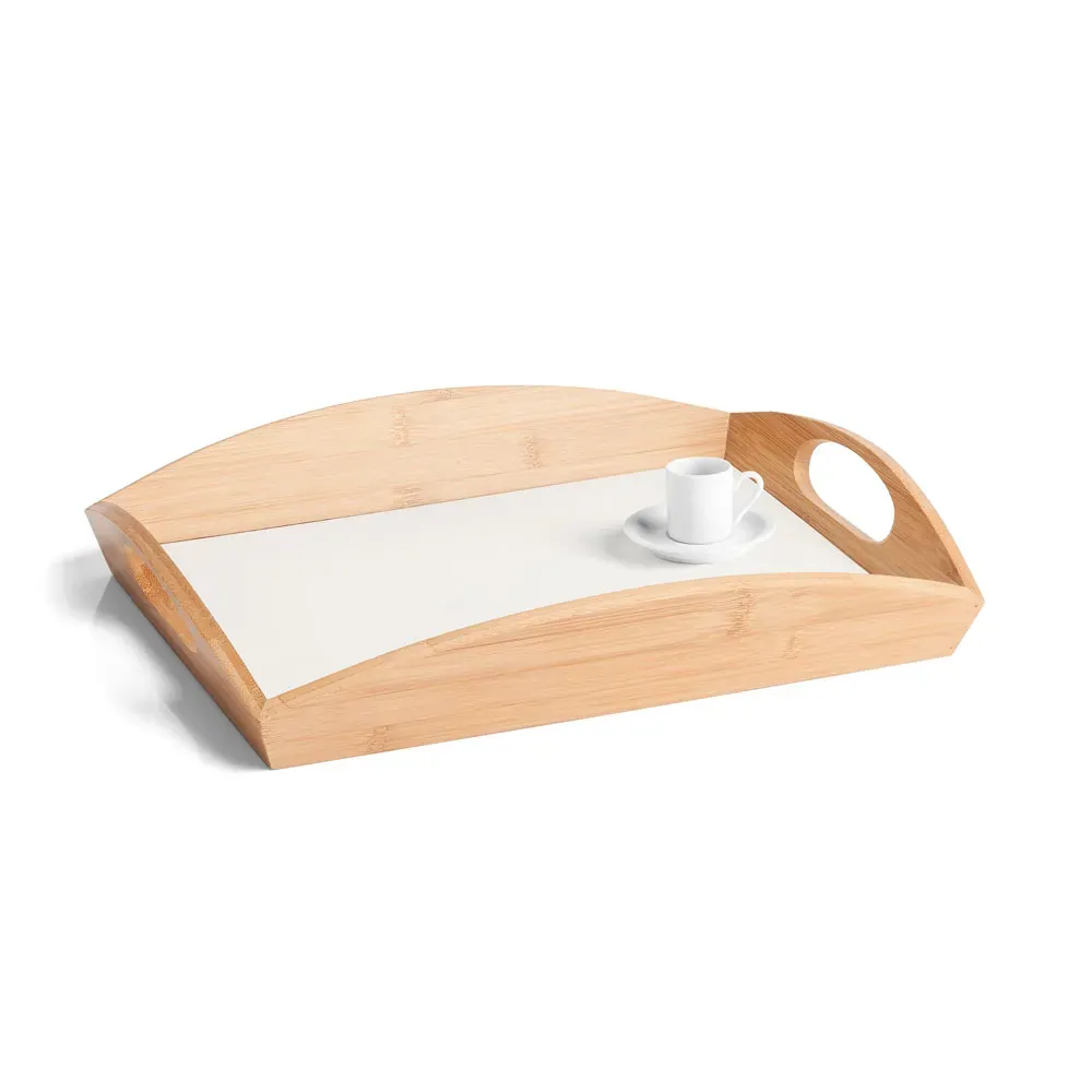 Bandeja Retangular Para Servir Em Bambu Itália 35 Cm
