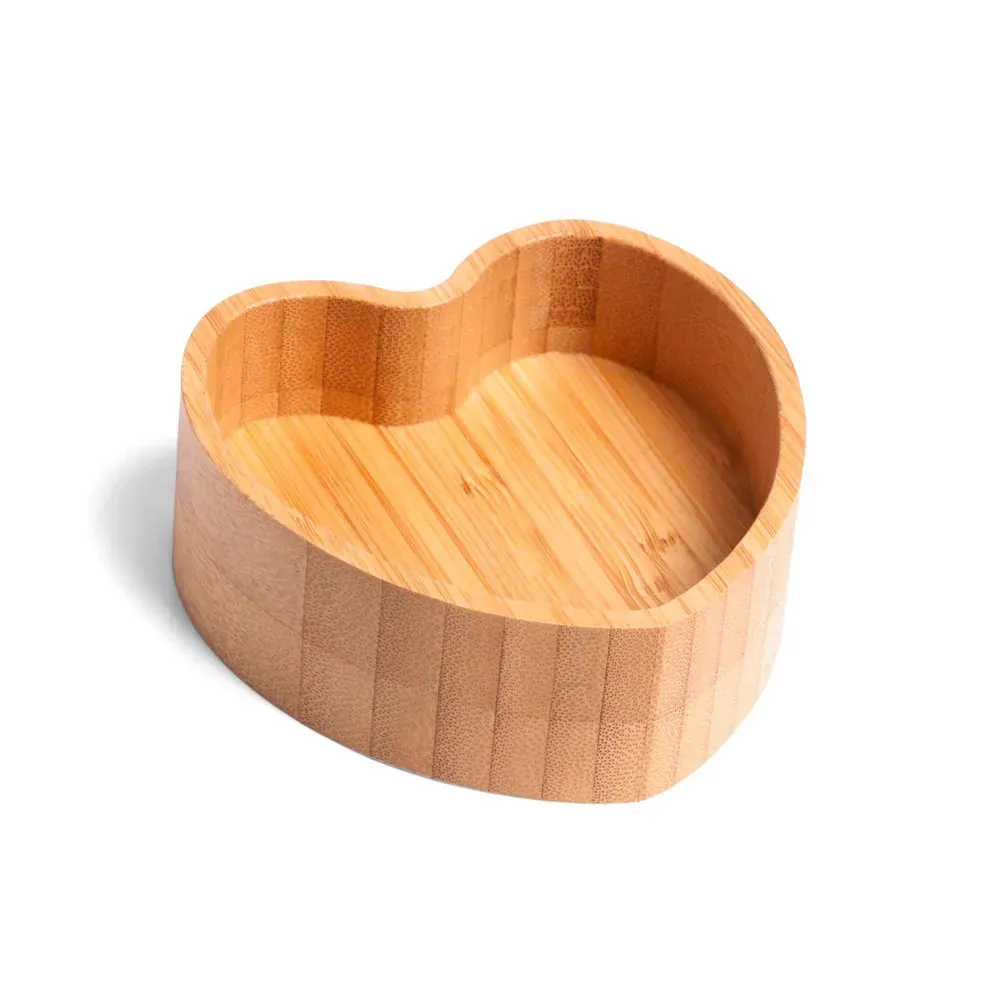 Porta Objetos Em Bambu Com Formato De Coração - Thumbnail 4