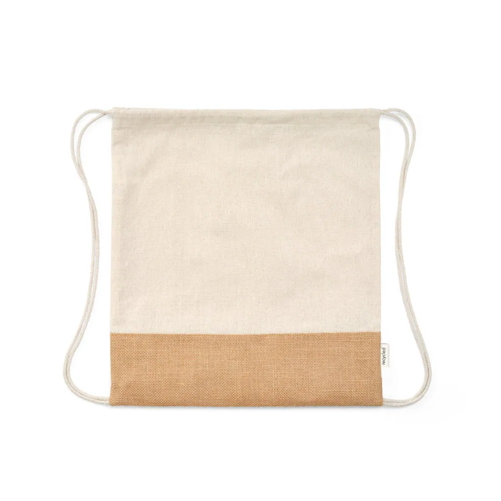 MALDIVAS BPACK. Sacola tipo mochila em 70% algodão reciclado e 30% poliéster reciclado (180 g/m²) com base em juta - Thumbnail 3