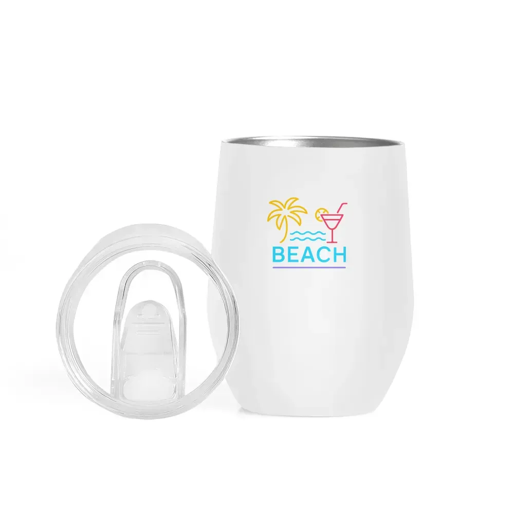 Copo Térmico C/ Tampa - Branco - 340 Ml - Thumbnail 6