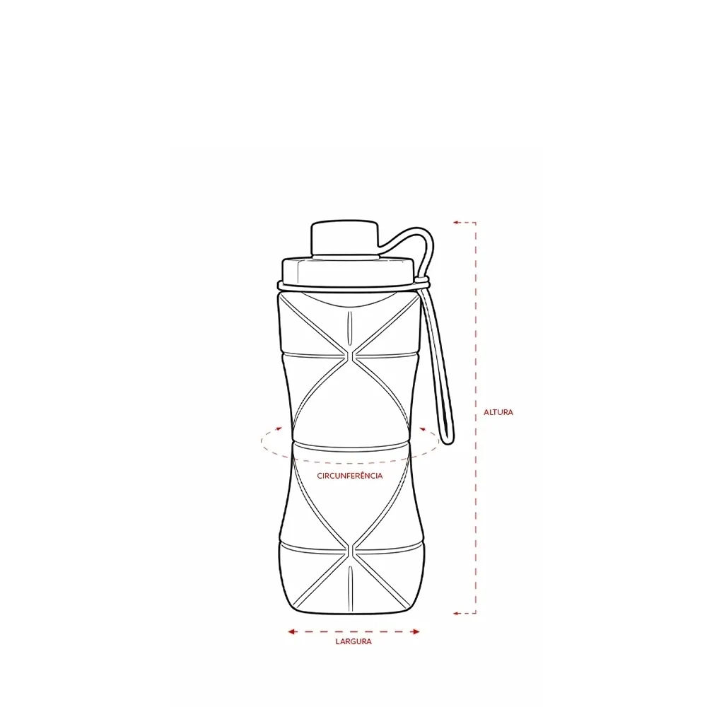 Garrafa Dobrável Silicone 600ml - Thumbnail 10
