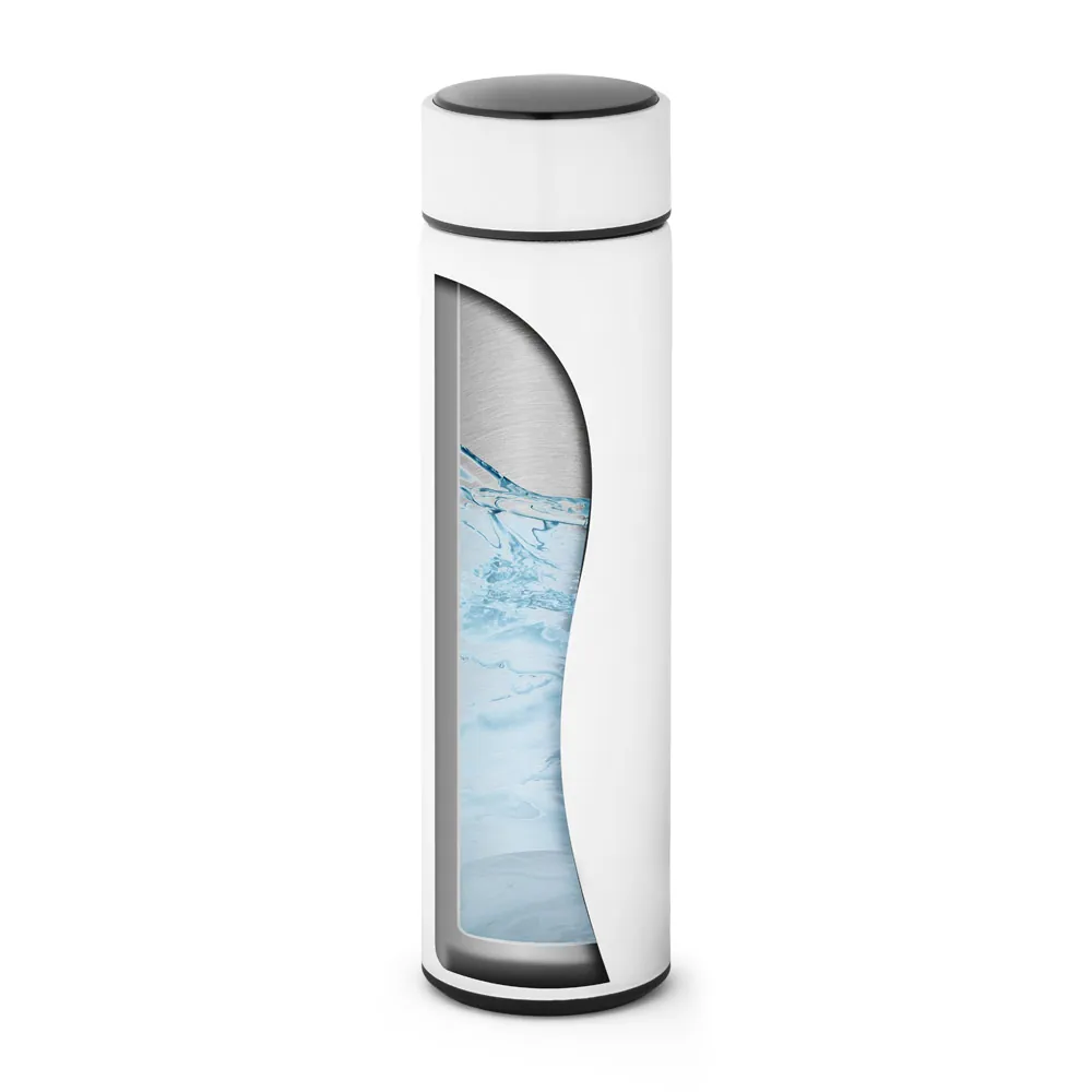 ROSSI. Garrafa térmica em aço inox de parede dupla isolada a vácuo, com termômetro digital (450 mL) - Thumbnail 14