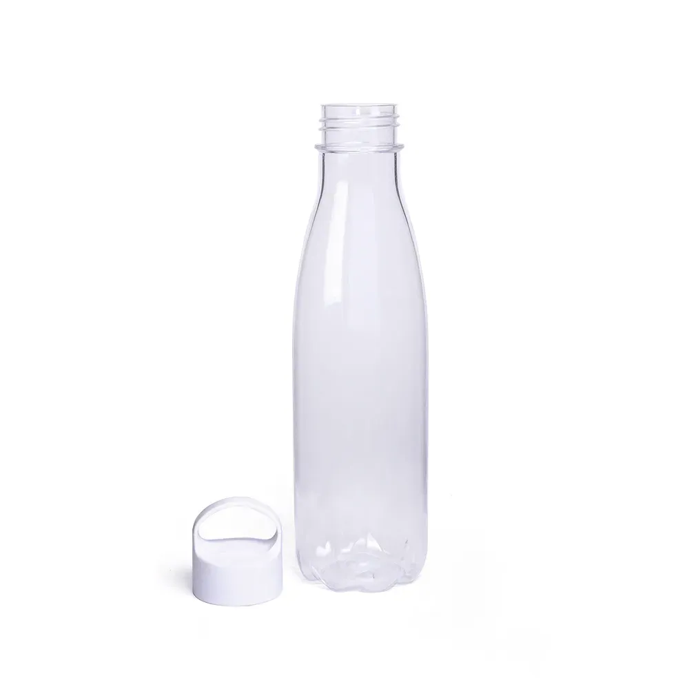 Garrafa Plástica Transparente Com Tampa - 550Ml - Thumbnail 2