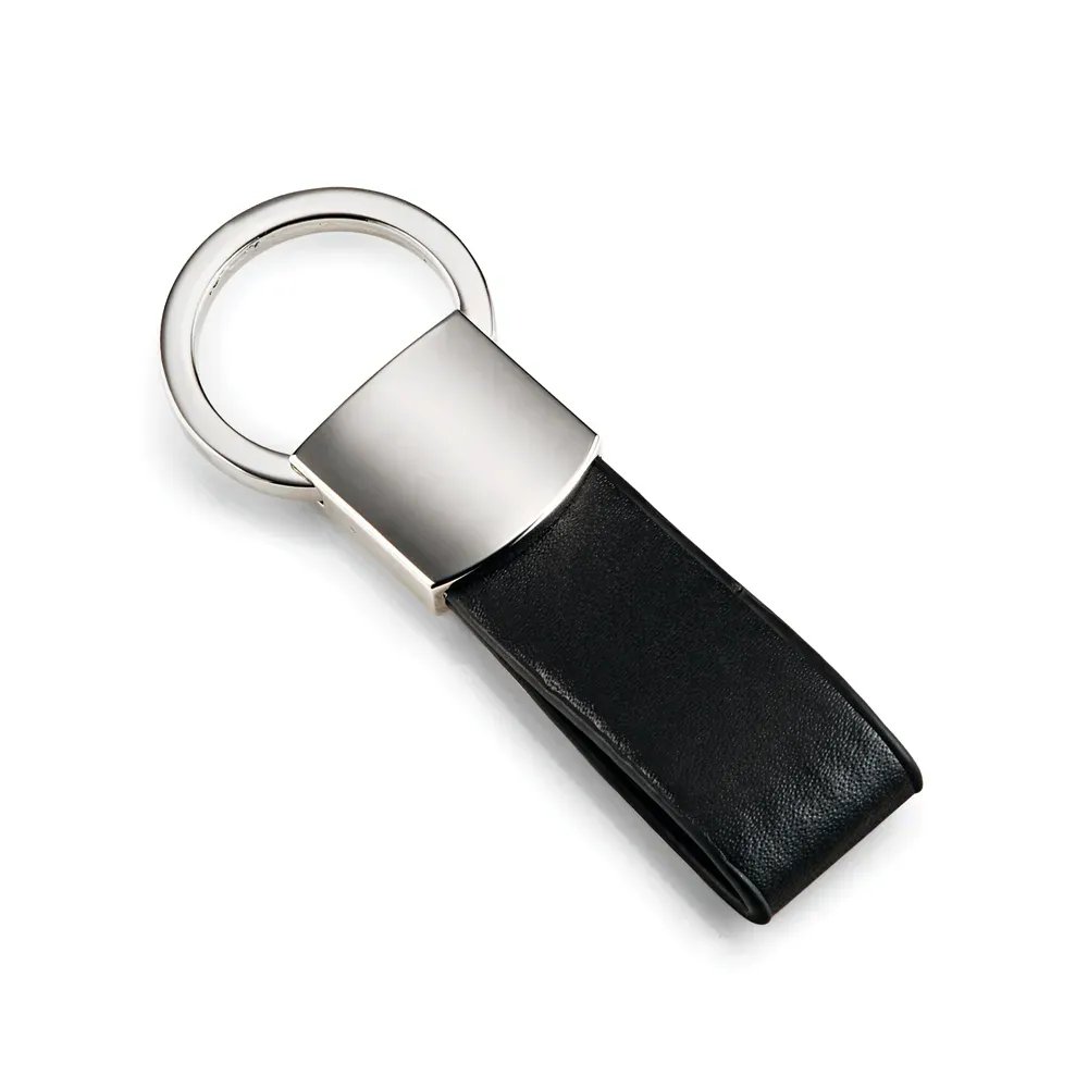 Chaveiro Em Metal E Material Sintético Preto