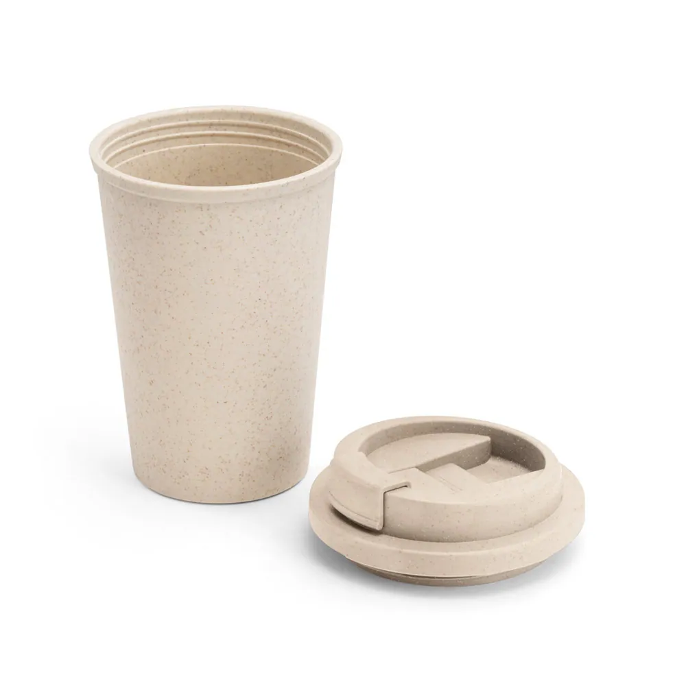 TOFFA. Copo de viagem em fibra de bambu (60%) e PP (40%) com tampa flip top (380 mL) - Thumbnail 2
