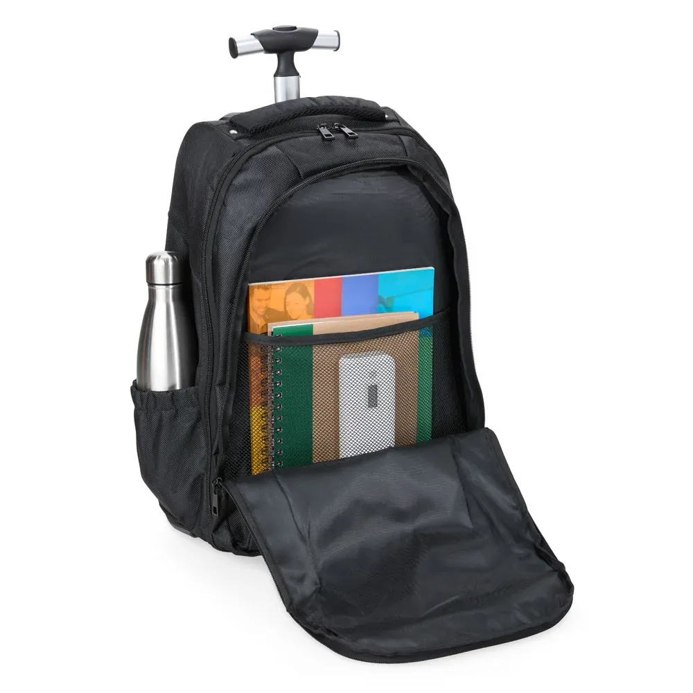 Mochila Em Polyester 600D Com Rodinha - 35L - Preta - Thumbnail 10