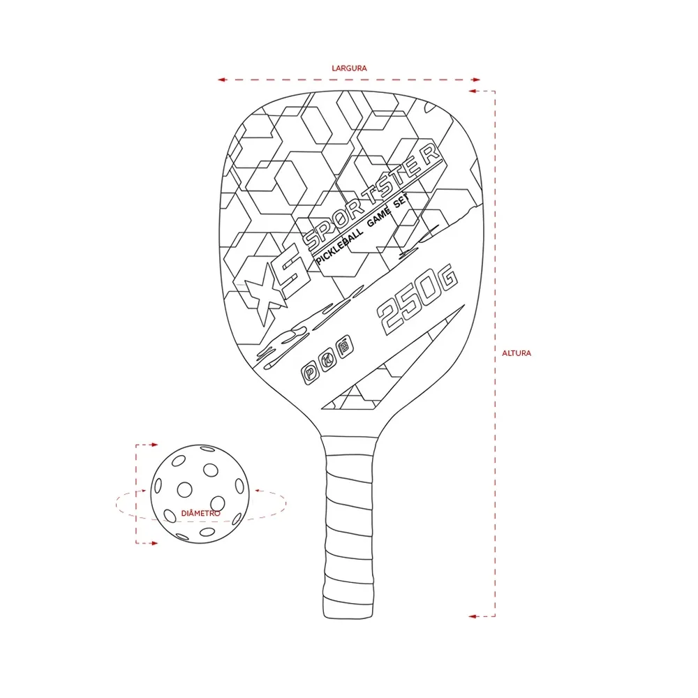 Kit Raquetes Pickleball 6 Peças - Thumbnail 8