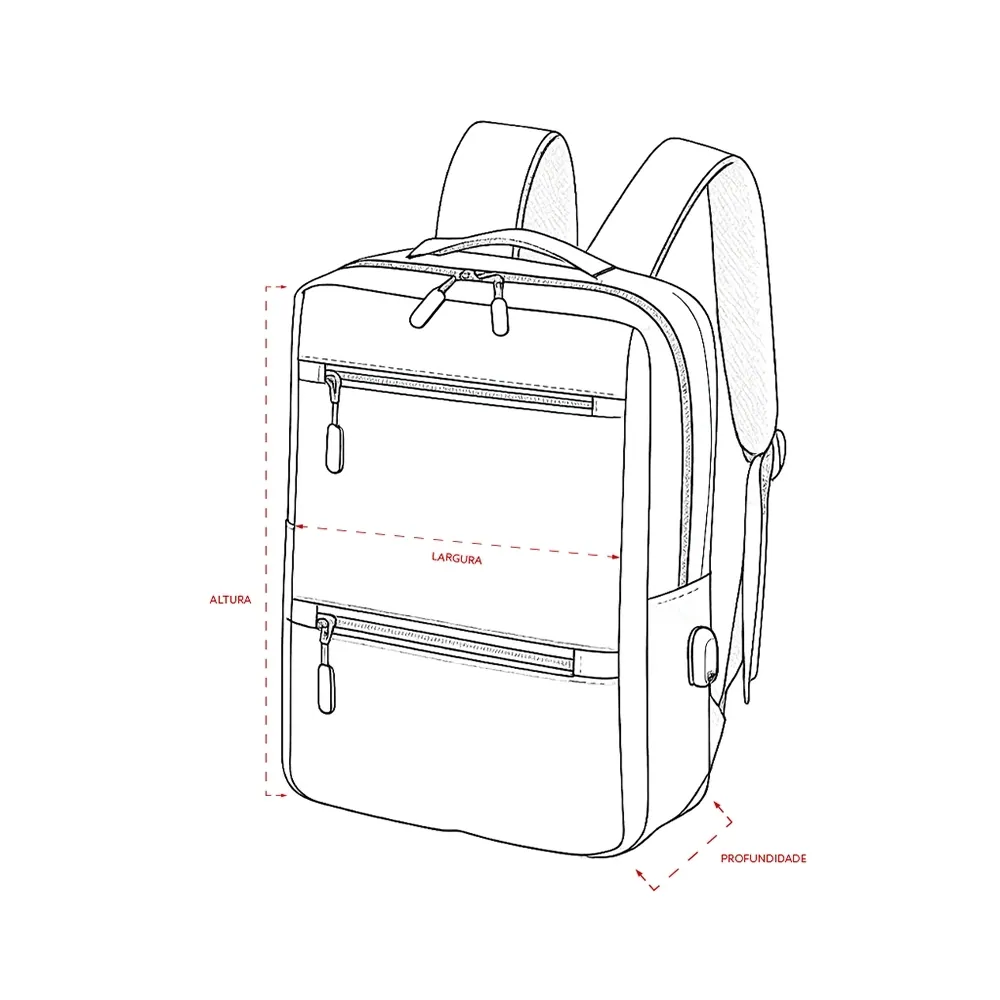 Mochila de Nylon USB 20L - Thumbnail 7