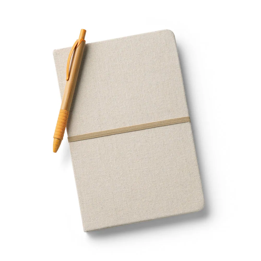 NERVAL. Caderno A5 de capa dura em linho (230 g/m²), com páginas pautadas - Thumbnail 4