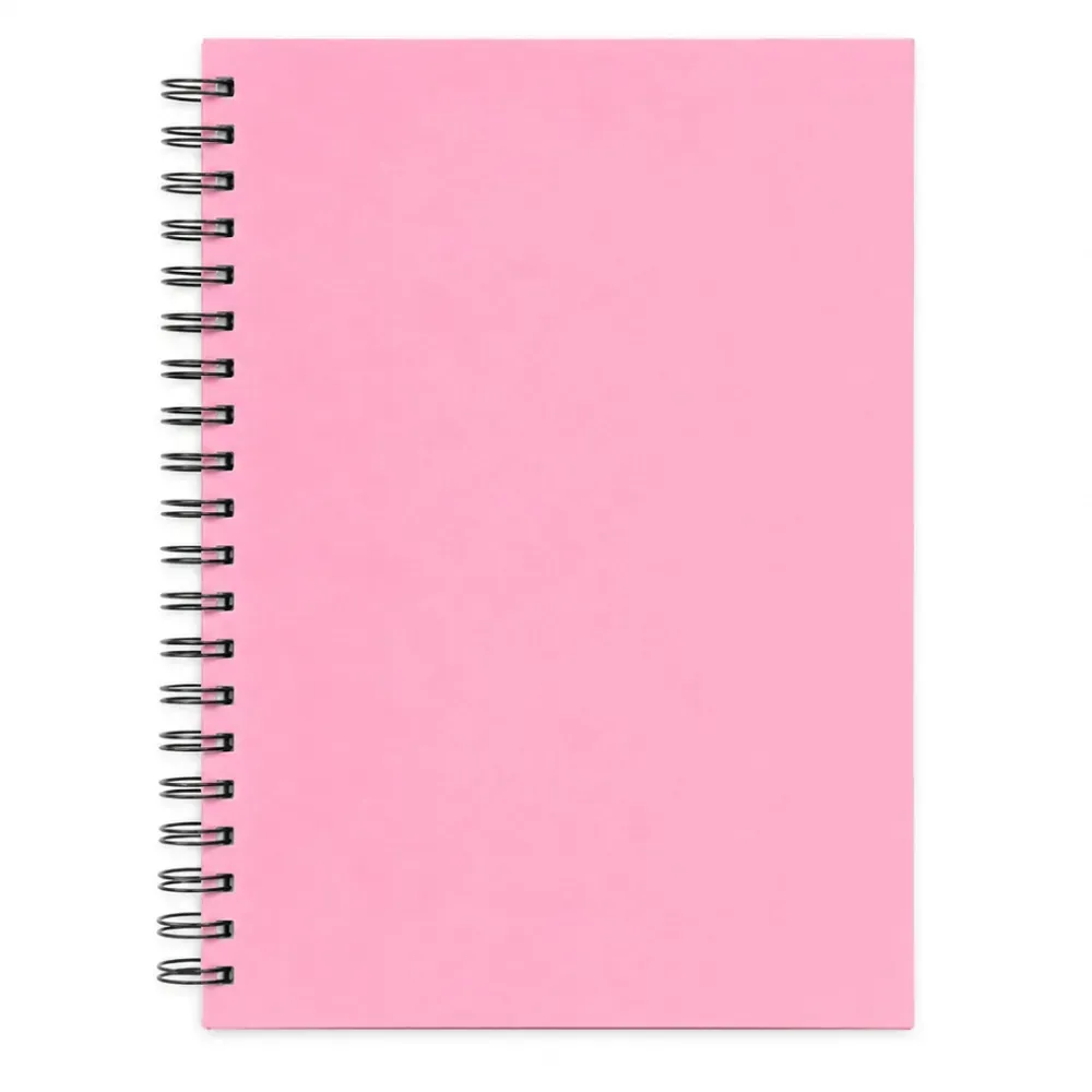 Caderno Pautado Com Wire-O - Rosa - 25,5X19,5Cm - 100 Fls - Thumbnail 2