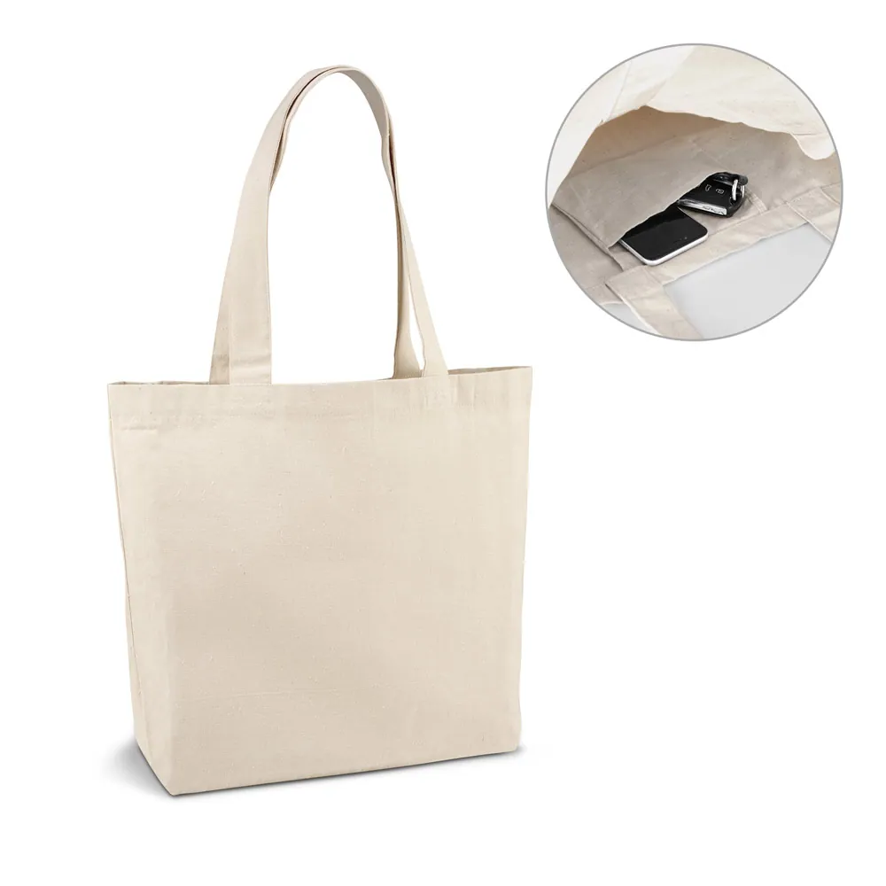 BETO. Sacola 100% algodão canvas (280 g/m²) com bolso interior