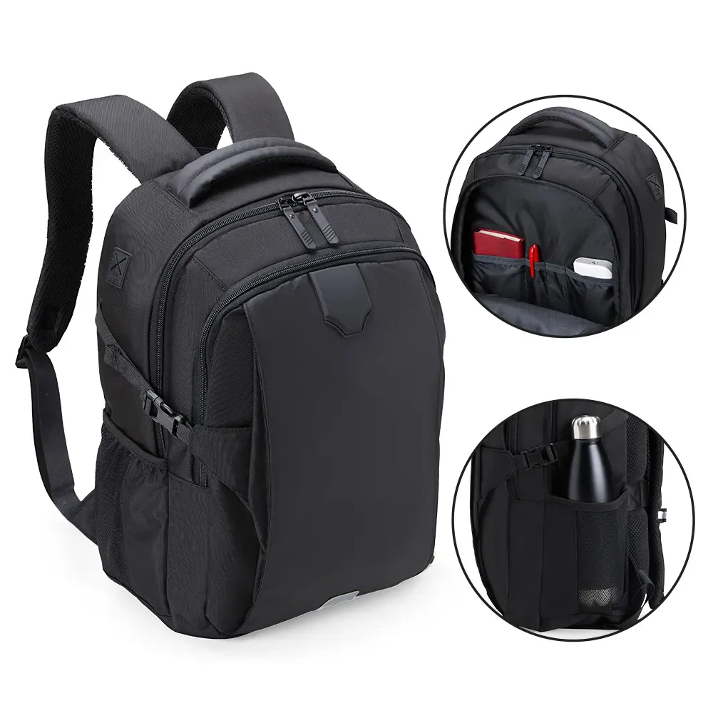 Mochila Em Polyester/Pu - Premium - 22L - Preta - Thumbnail 15