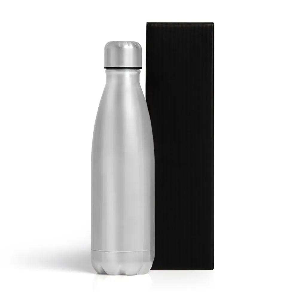 Garrafa Com Tampa Em Aço Inox - Prata - 750Ml