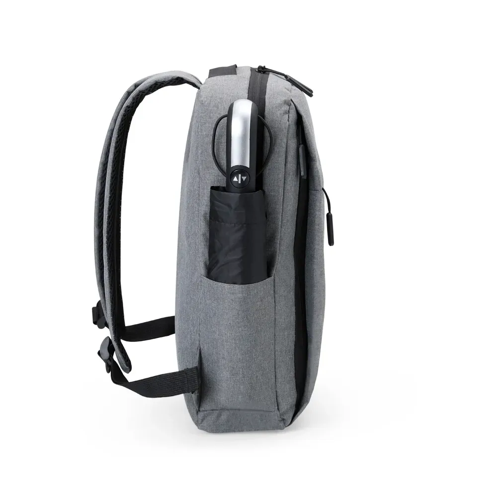 Mochila Em Poliéster 300D - Melange Cinza - 14L - Thumbnail 7