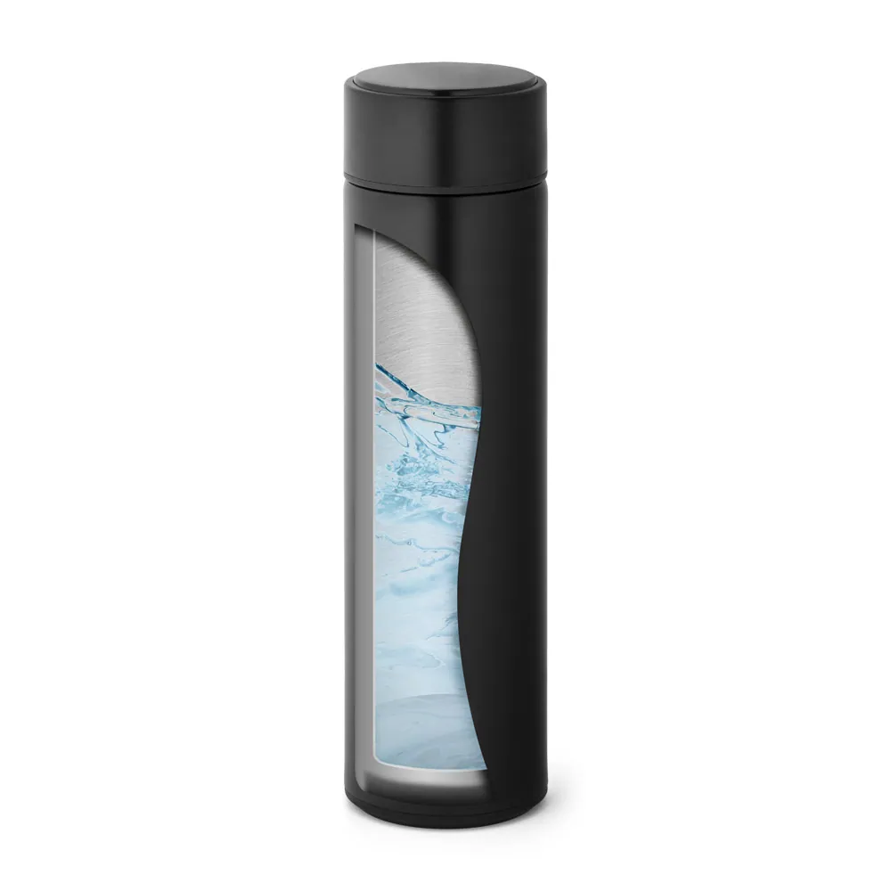 ROSSI. Garrafa térmica em aço inox de parede dupla isolada a vácuo, com termômetro digital (450 mL) - Thumbnail 12