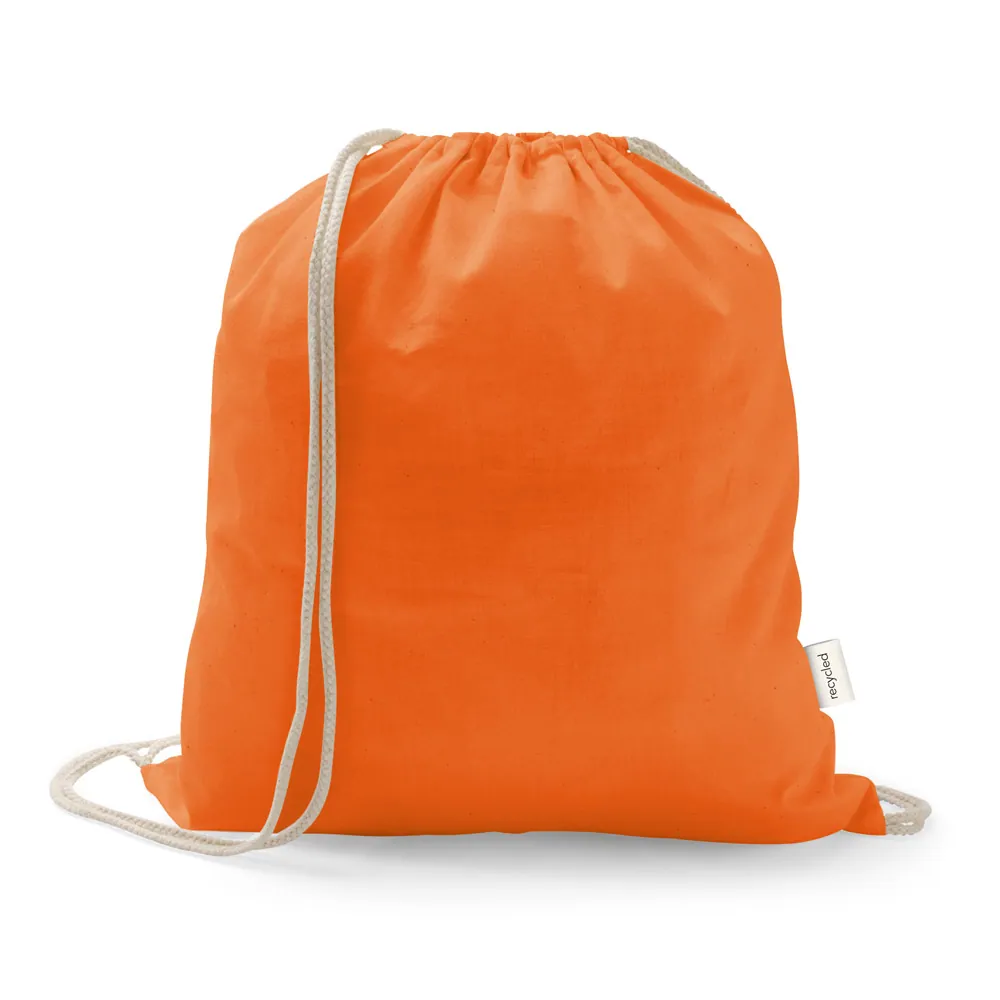 ISTANBUL. Sacola tipo mochila em 70% algodão reciclado e 30% poliéster reciclado (150 g/m²) sem tingimento - Thumbnail 7