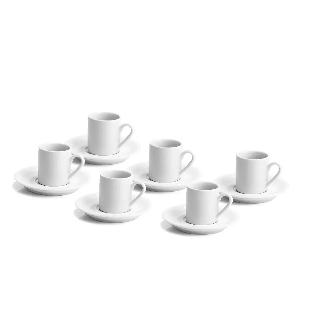 Jogo De Xícaras De Cafézinho Com Pires Em Porcelana - 50Ml - Thumbnail 2