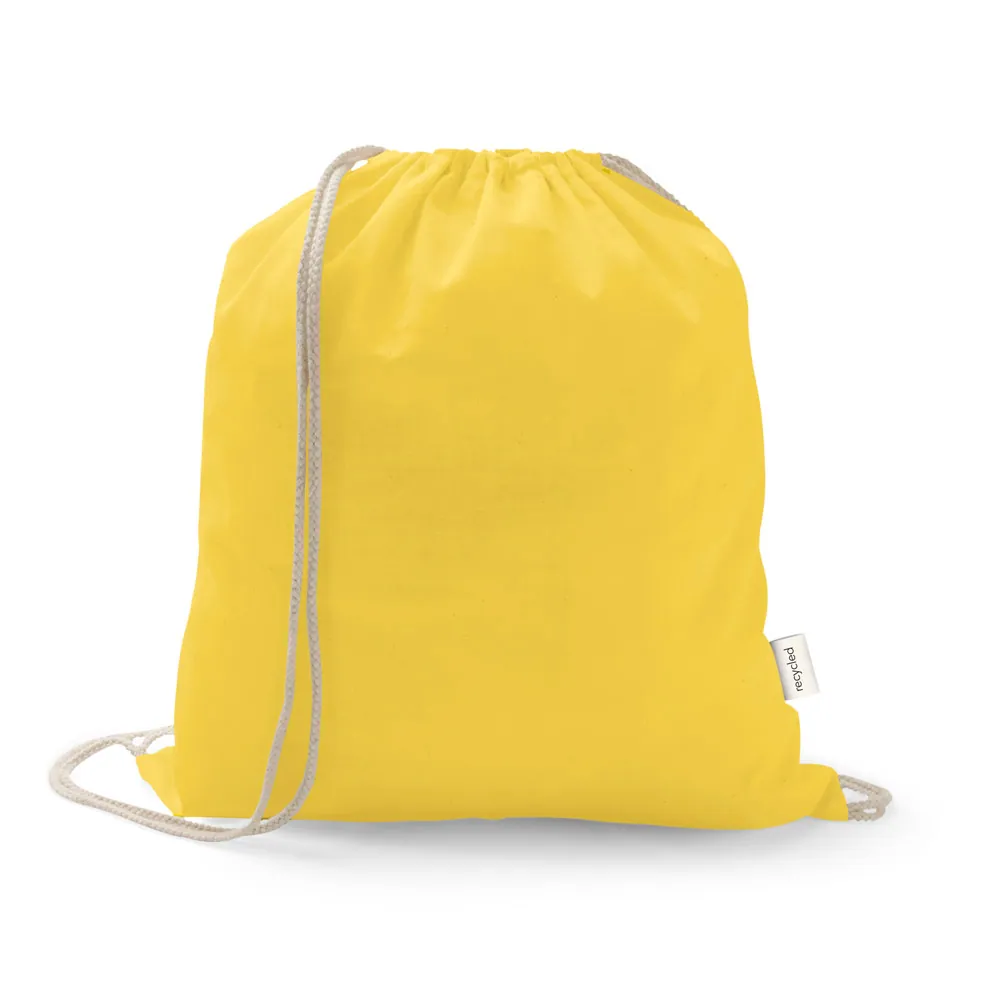 ISTANBUL. Sacola tipo mochila em 70% algodão reciclado e 30% poliéster reciclado (150 g/m²) sem tingimento - Thumbnail 5