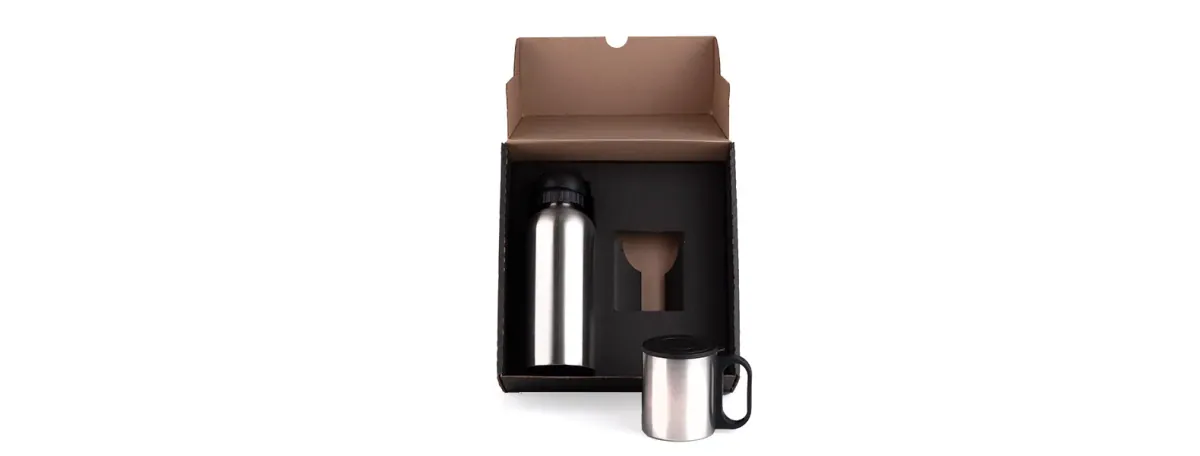 Conj. De Garrafa E Caneca Em Aço Inox 600/180 Ml - 2 Pçs - Thumbnail 2