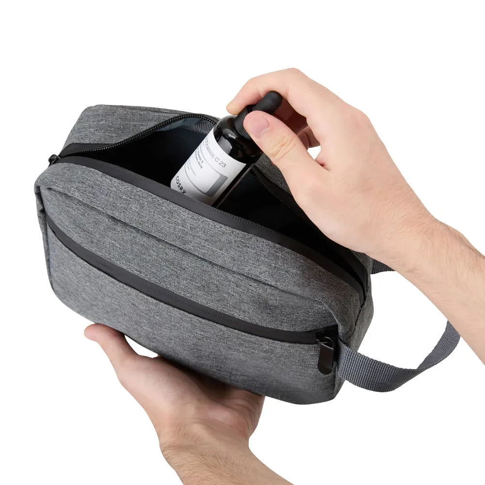 Necessaire Em Poliester 300D - Melange Cinza - Thumbnail 3