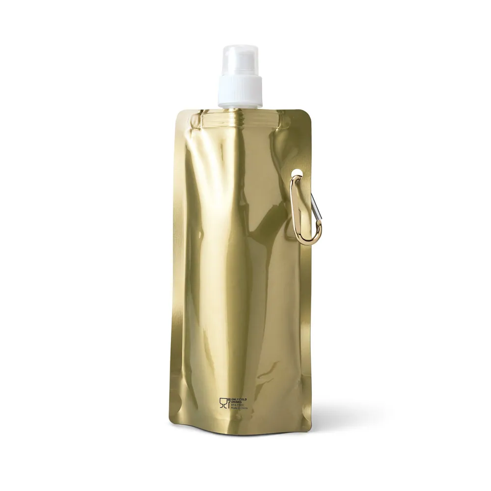 GILDED. Squeeze dobrável em PE com bico de sistema "push-pull" e acabamento metalizado (460 mL) - Thumbnail 6