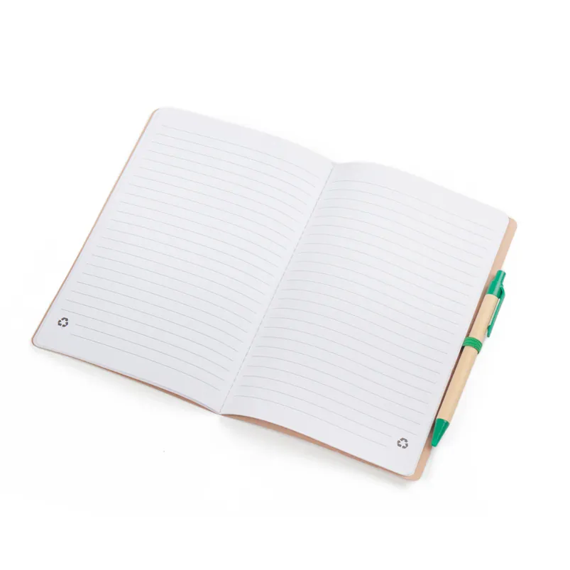 Caderno A5 capa em papel Kraft com caneta - Thumbnail 8