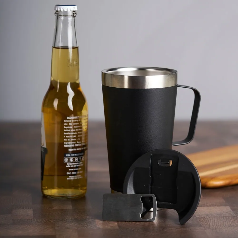 Caneca Térmica Inox com Abridor 500ml - Thumbnail 6
