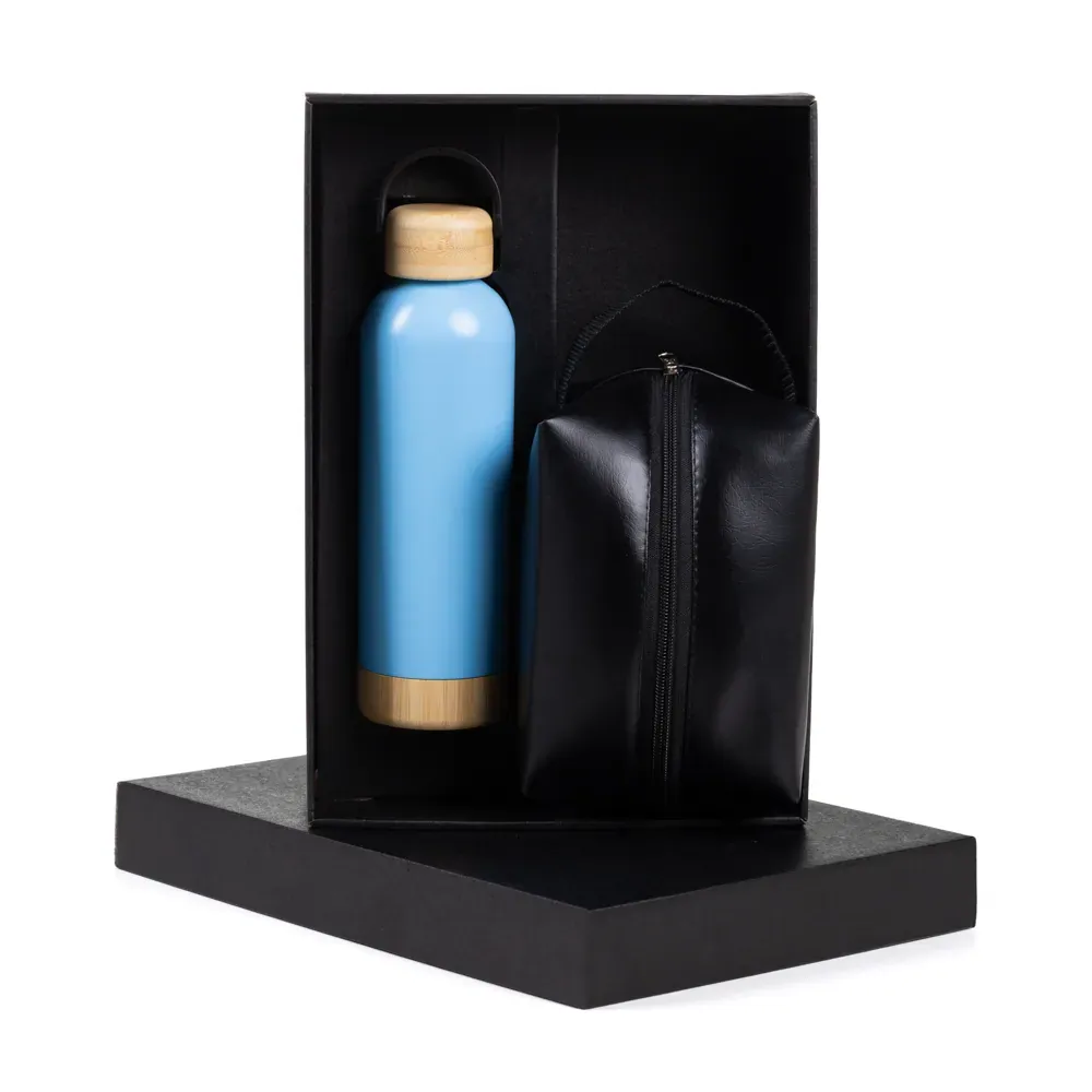 Kit Garrafa E Necessaire - Azul/Preto - 2 Pçs - Thumbnail 5