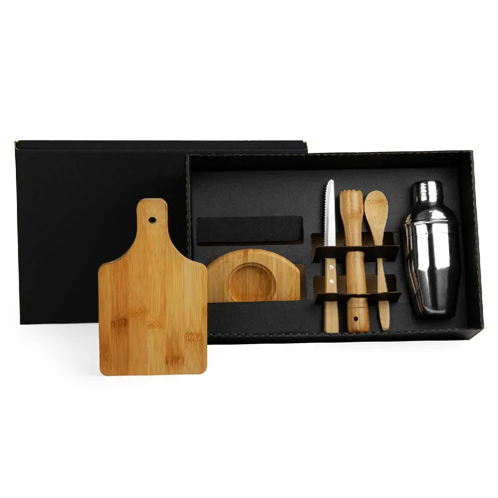 Kit Para Caipirinha Em Bambu / Madeira - 0,35 L - 6 Pçs