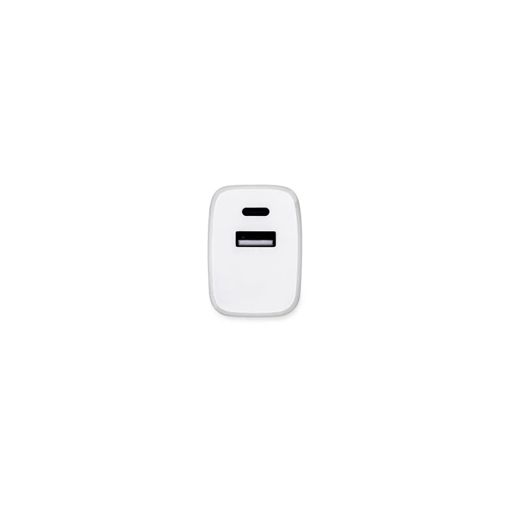 WEGENER. Adaptador de corrente com porta USB-A 18W e USB-C 20W em ABS 100% reciclado - Thumbnail 4