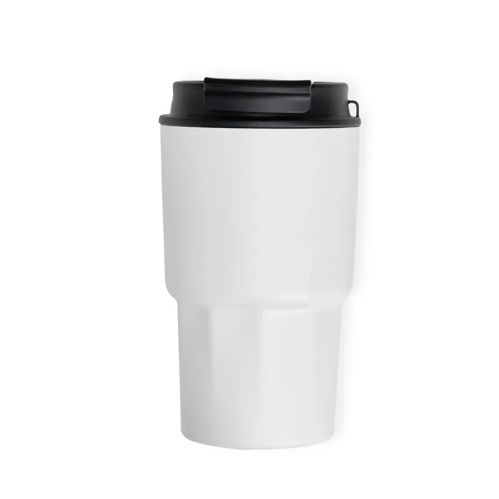 Copo Térmico Em Aço Inox - Branco - 450 Ml - Thumbnail 2