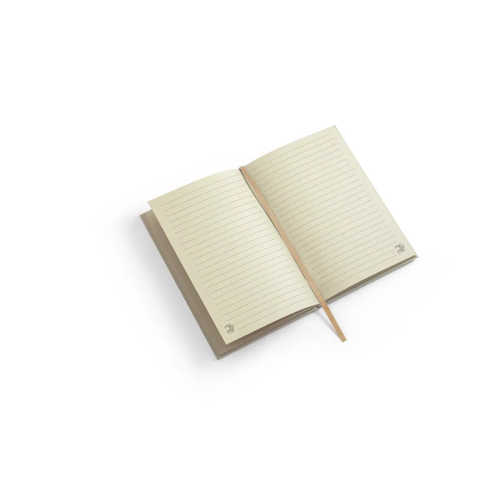 DICKINSON. Caderno A5 de capa dura em papel à base de cana-de-açúcar (80% polpa da cana-de-açúcar) com páginas pautadas - Thumbnail 4