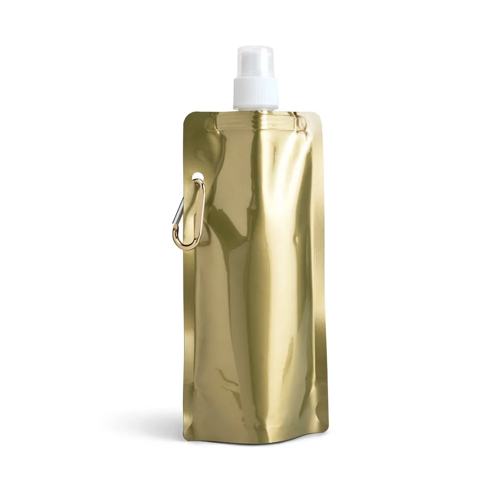 GILDED. Squeeze dobrável em PE com bico de sistema "push-pull" e acabamento metalizado (460 mL) - Thumbnail 3