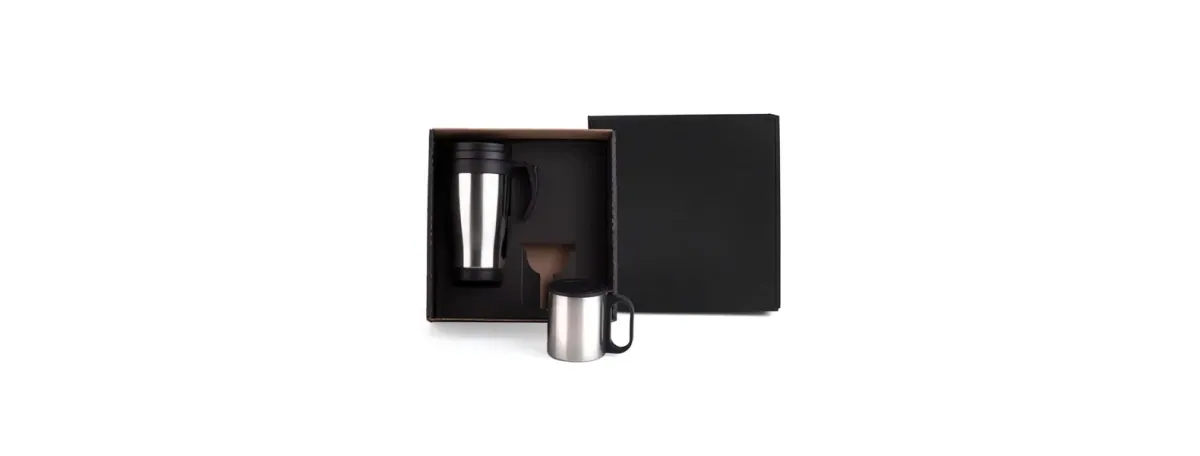 Conj. De Canecas Em Aço Inox 400/180 Ml - 2 Pçs