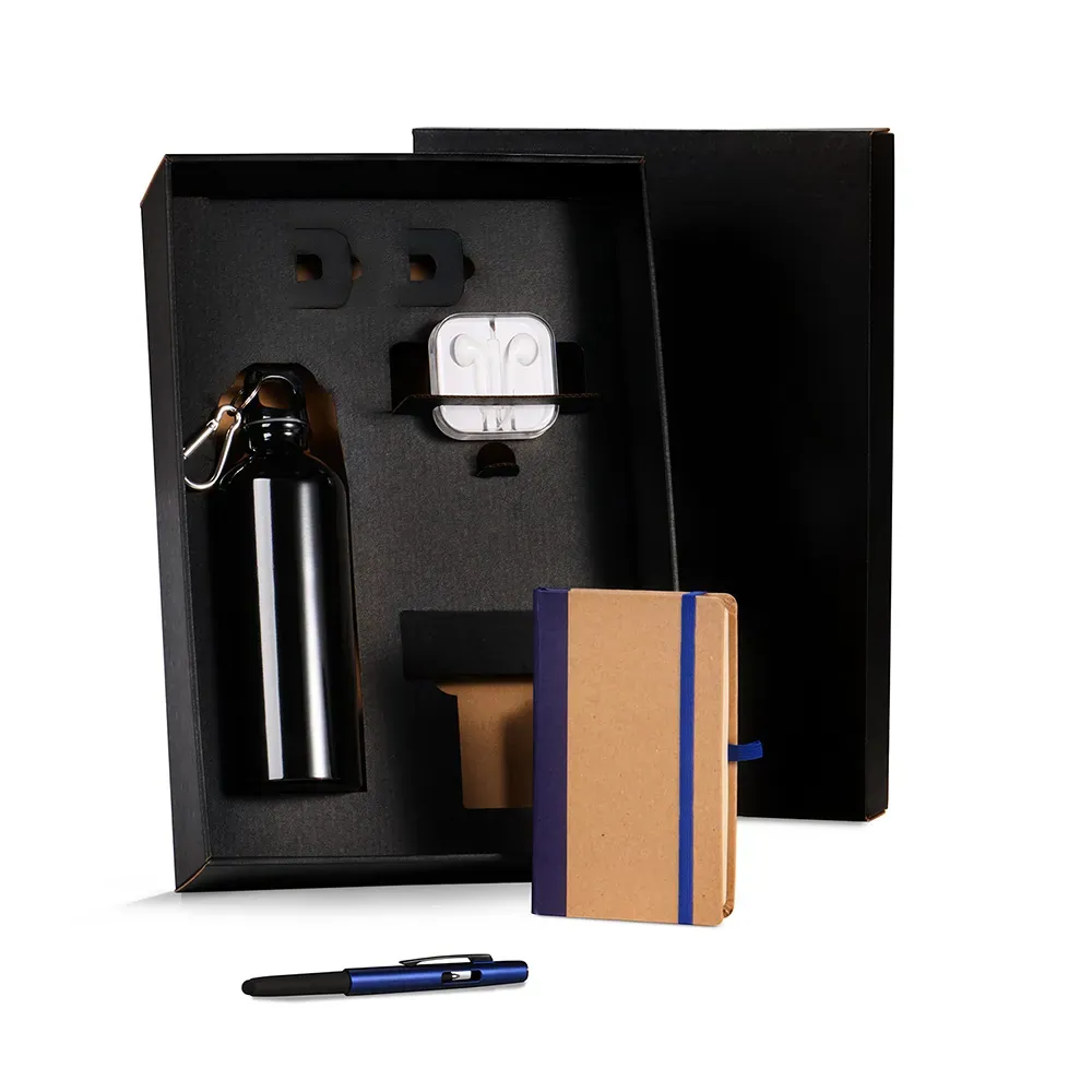 Kit Squeeze, Fone, Caderno E Caneta - Azul - 4 Pçs - Thumbnail 2