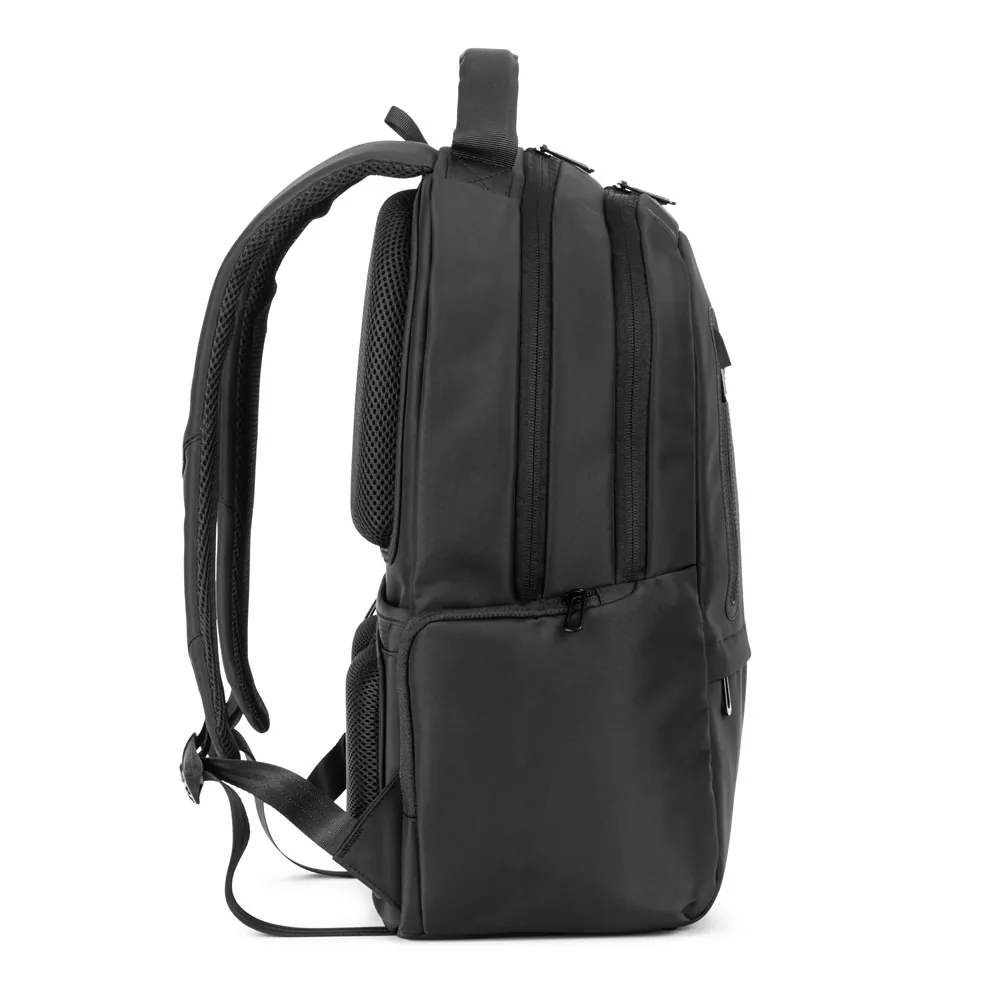SPACIO SOLID. Mochila para computador portátil (17") em nylon 150D com 2 compartimentos acolchoados e placa para personalização - Thumbnail 4